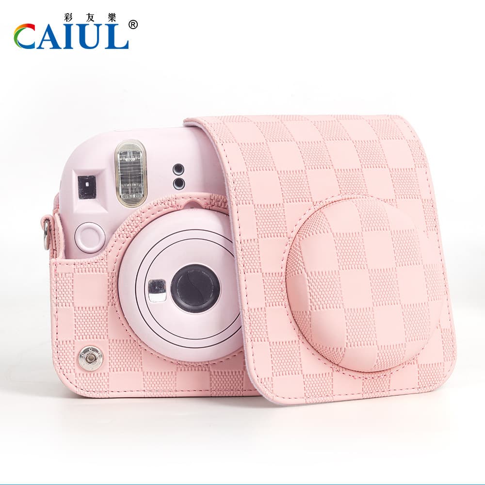 New Instant Camera Mini 12 Checkered Retro Camera Bag, Instagram-Style Fresh and Simple Outdoor Storage Photography Bag