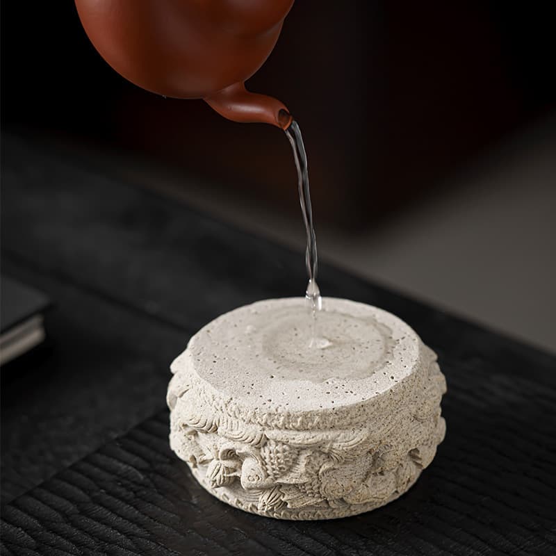 Water-Absorbing Lid Rest Sand Pottery Chinese Style Year of Abundance Lid Rest Teapot Lid Bowl Lid Accessory Lid Rest Pot Lid Stand Ornament