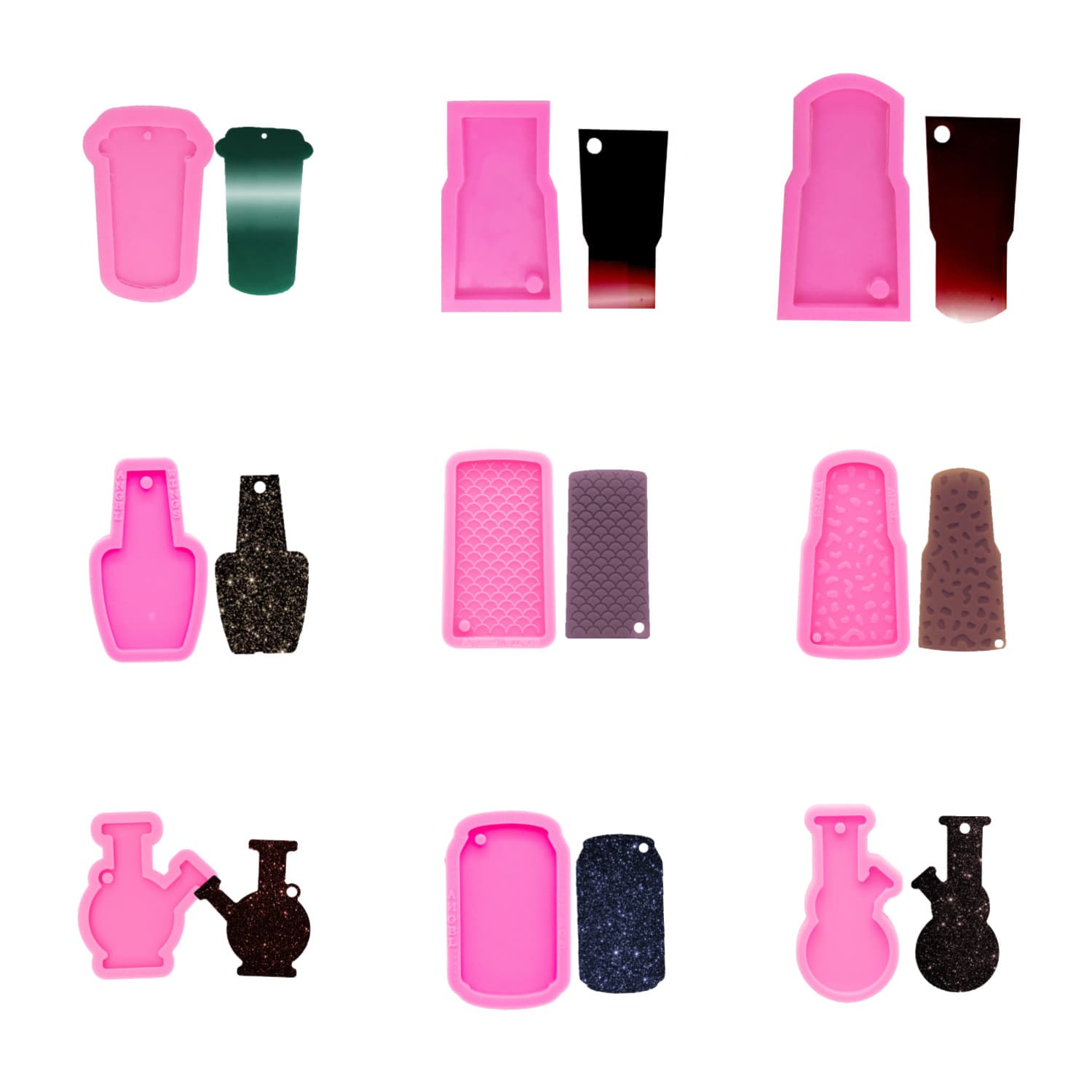 Baking Mold Wine Bottle Shape Resin Mold Aromatherapy Pendant Gypsum Car Hanging Cake Silicone Mold