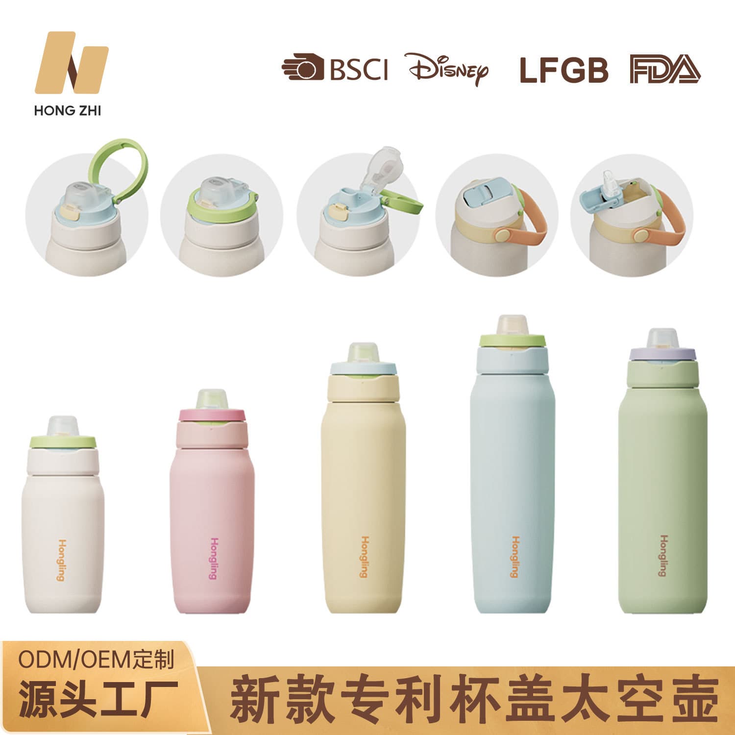 Cross-Border New Product Twist-Off Lid Space Bottle 304 Stainless Steel Insulated Mug Portable Office Thermos Water Bottle