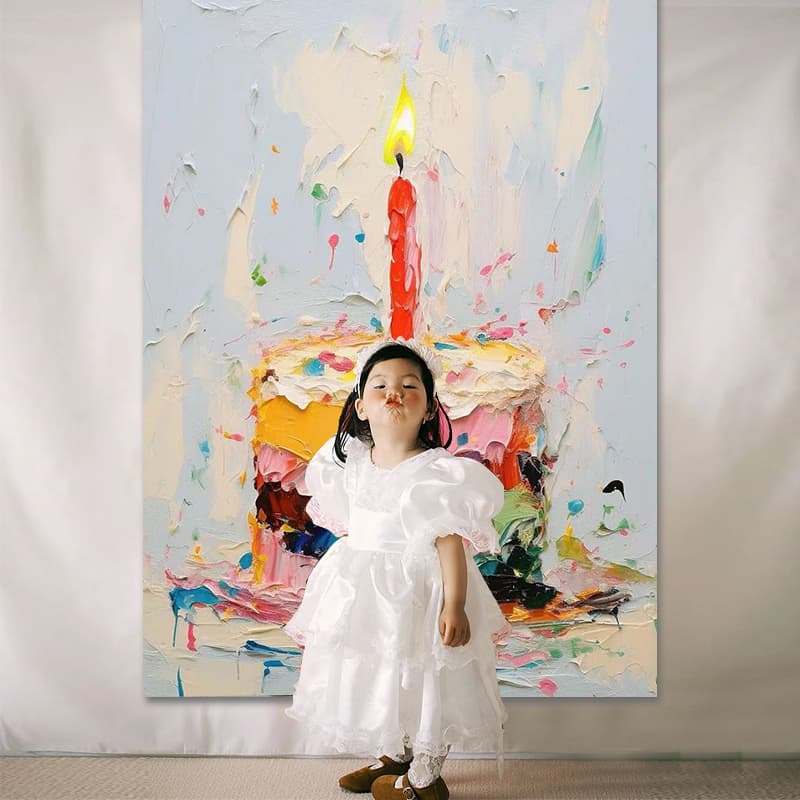 Children's Backdrop Scene Decoration Ceremony Atmosphere Props Boy Girl Birthday Party Arrangement Cake Background Cloth