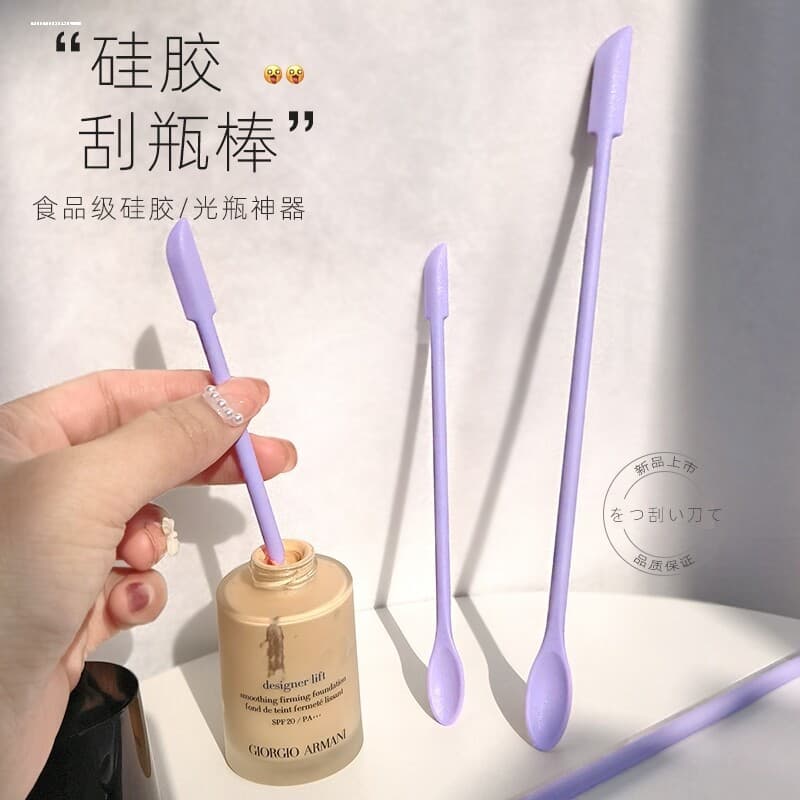 Cream Foundation Spatula Cosmetic Scoop Spoon Essence Lotion Long Handle Silicone Scraper Body Lotion Skincare Small Spoon