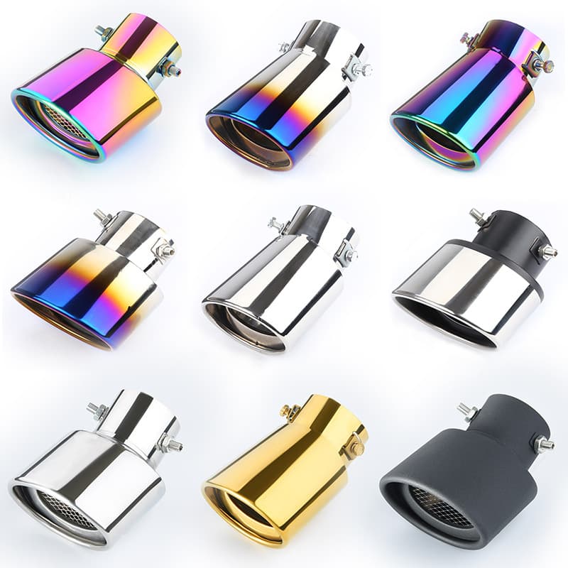 Universal Stainless Steel Car Muffler Tailpipe Modification Exhaust Tip Decoration Stainless Steel Tailpipe Tip Cover