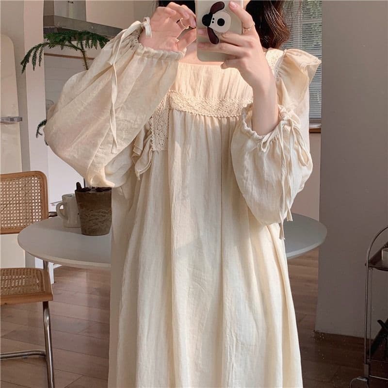 Long Sleeve Pure Color Sleepwear Women's Comfortable Home Clothes Spring Autumn Winter Luxury Elegant Casual Breathable Cool