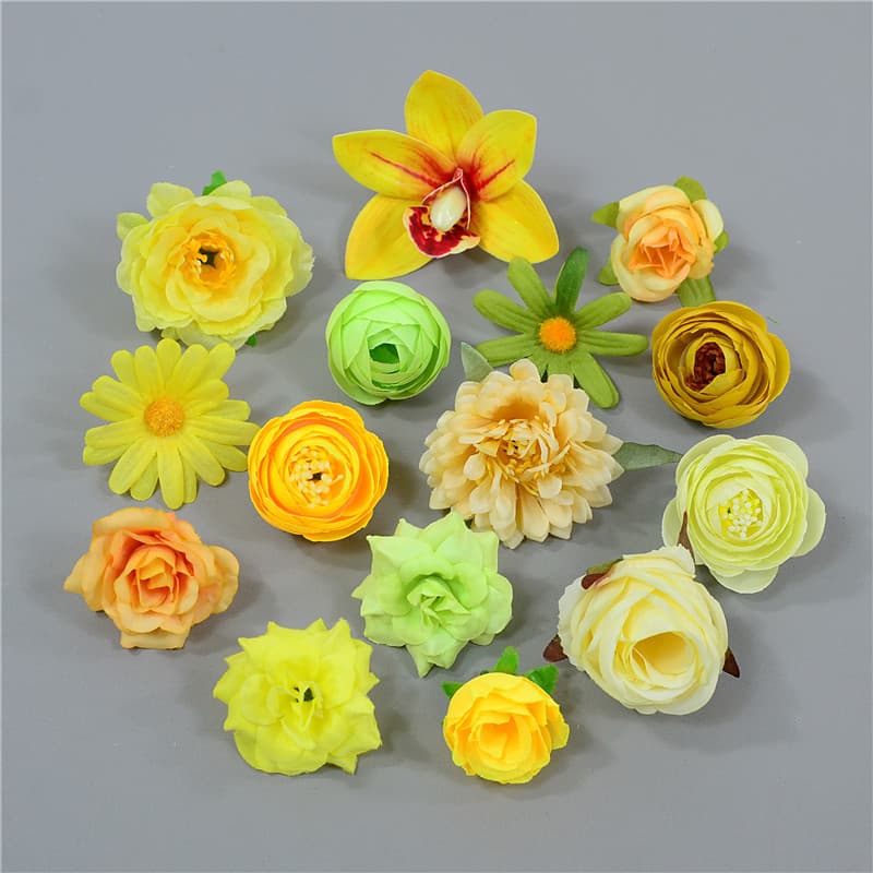 Yellow Flowers, Artificial Flowers, Silk Flowers, Hairpin Flowers, Bachelor's Hat, DIY Decoration, Salon Activities, Cake, Dessert, Photo Shoot
