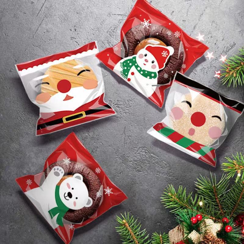 Baking Christmas gift bag snack biscuit bag Christmas gift bag candy bag 10*11100 pieces Christmas limited