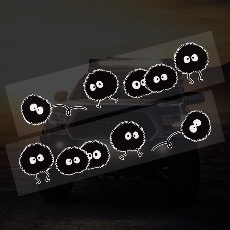 Hayao Miyazaki Totoro Soot Sprite Car Sticker Cute Cartoon Creative Personality Car Body Window Electric Motorcycle Decorative Sticker