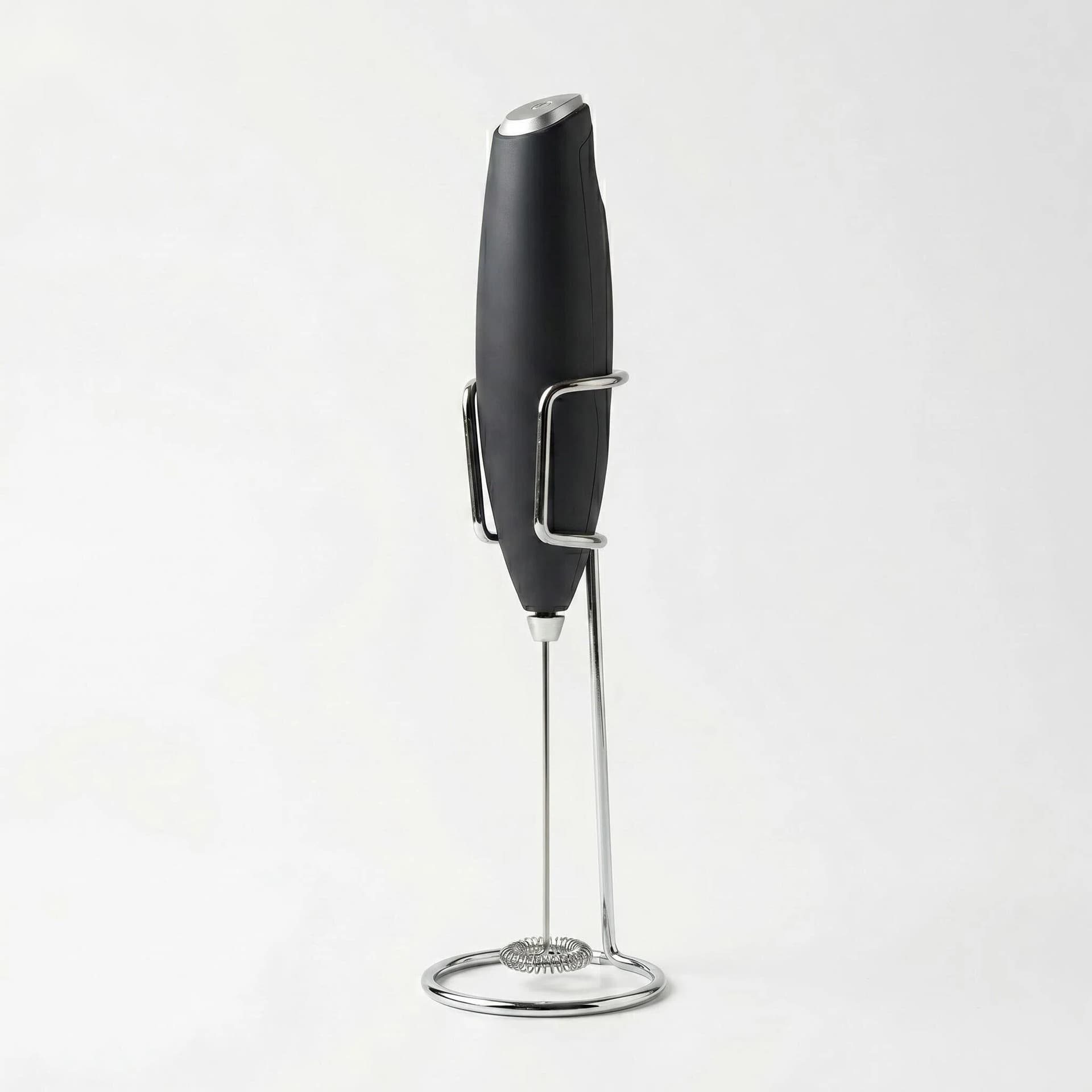 [Color Box] Multi-Interchangeable Head Electric Milk Frother, One-Button Lock, No Press, Battery-Operated, Egg Beater, Baby Food Maker