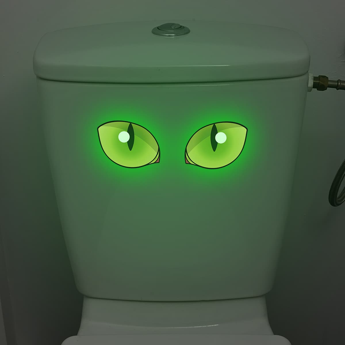 ACCYG013 creative glow-in-the-dark blue and green eyes bathroom toilet stickers, home wall waterproof wall stickers