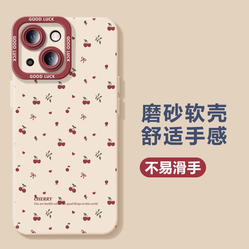 ins style Korean cherry iphone17 mobile phone protective case 16 apple 14promax protective case 15pro girls