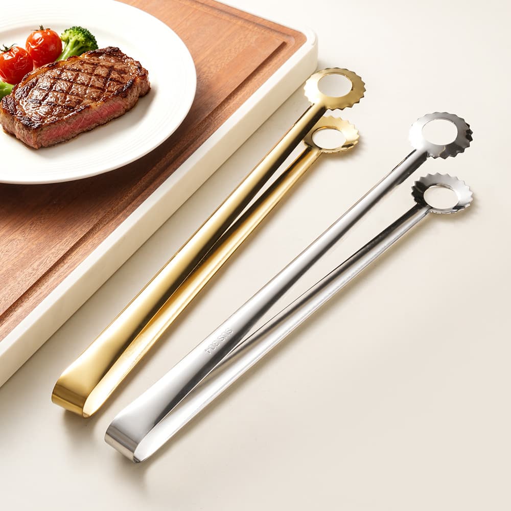 304 Stainless Steel Sun-Shaped Tongs BBQ Tongs Baking Bread Tongs Extended Deep Fry Tongs Food Tongs Noodle Tongs Grill Tongs