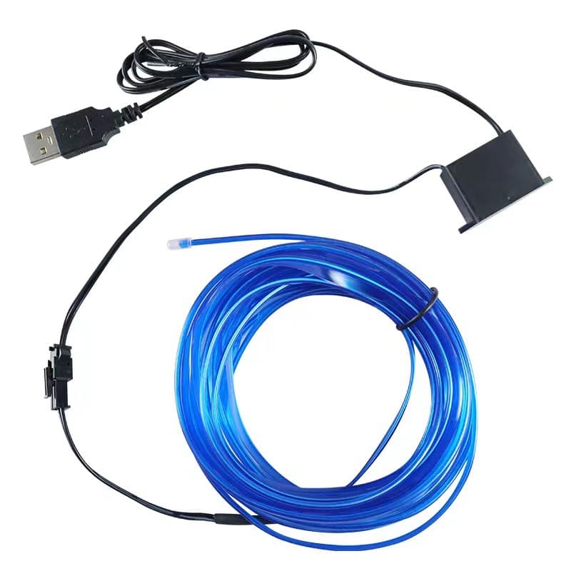 Cold Light Car Ambient LED Flexible Light Wire Door Gap Light Cold Light Strip Flexible Ice Blue Fluorescent