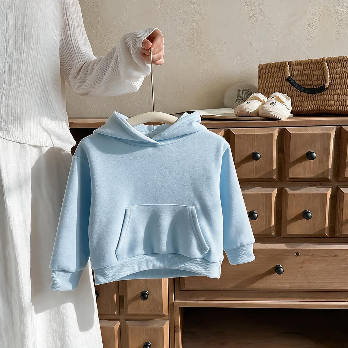 Kids Hoodie Solid Color Loose Fit Short Style Spring/Autumn Boys Girls Casual Top Outerwear Thickened Candy Top
