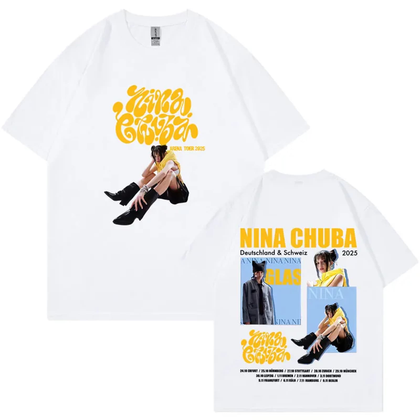 Printed Short Sleeve T-Shirt Nina Chuba Summer Soft High Quality Grunge Clothing