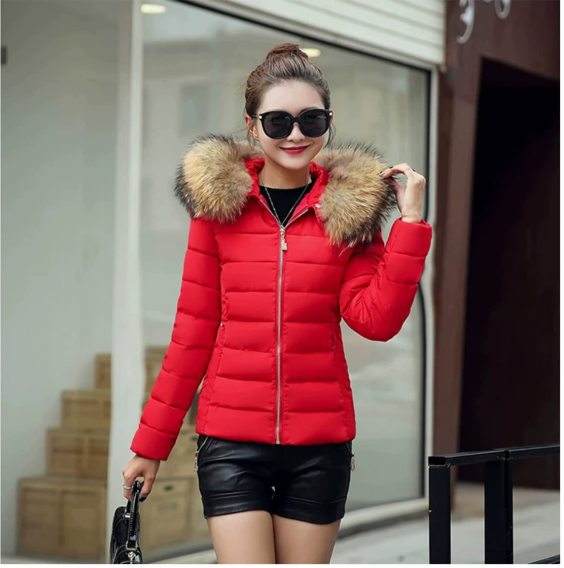 Autumn/Winter New Korean Style Women's Short Quilted Cotton Coat Slim Fit Warm Padded Jacket Outerwear