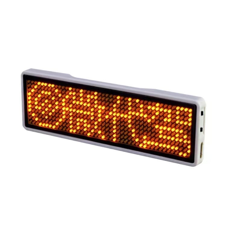 LED Badge Nameplate Business Card Screen Electronic Badge Glowing Badge Orange Display Hanging Monitor Large Screen