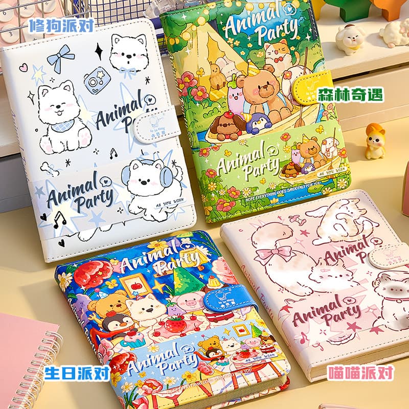 Kappa Bear Cute Puppy Notebook Cartoon Leather Magnetic Buckle Portable Notepad Diary
