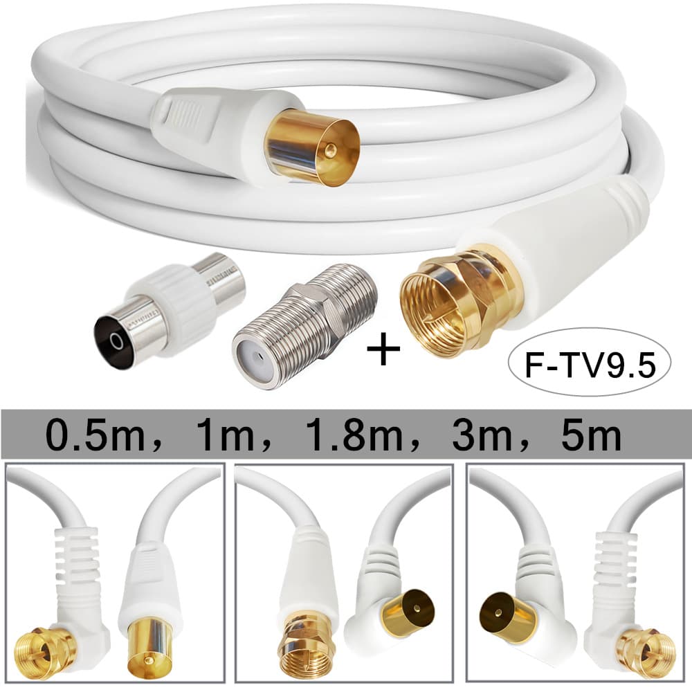 Coaxial Cable F Connector TV 9.5 Cable TV Connection F Connector RF Cable HD Video Set-Top Box Signal TV Cable