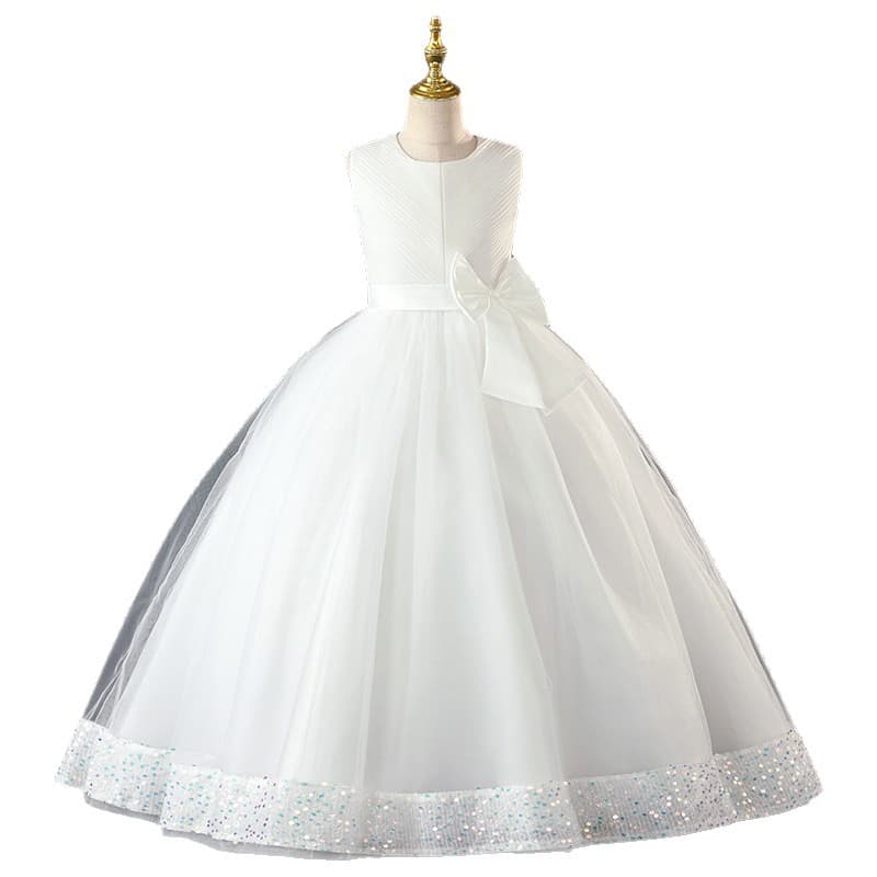 Children's Formal Dress Cross-Border Trade Kids Long Princess Gown Flower Girl Wedding Dress Piano Performance Outfit Girls' Dress
