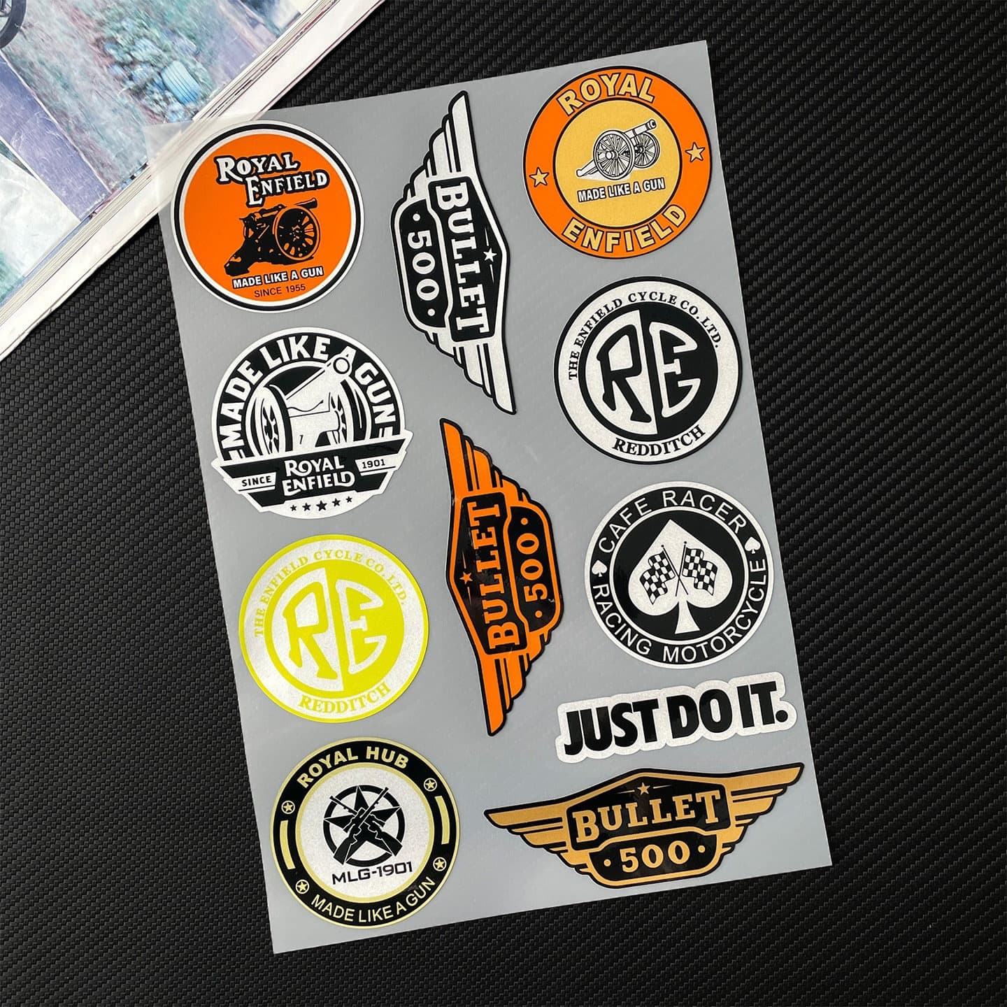 Hot Selling Cross-Border For Royal Enfield Motorcycle Modification Accessories Retro Skull Body Fuel Tank Decoration Sticker