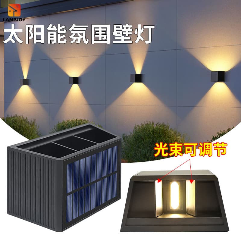 Cross-border New Outdoor Wall Light Courtyard Landscape Decorative Light Garden Fence Wall Washer Waterproof Solar Atmosphere Light