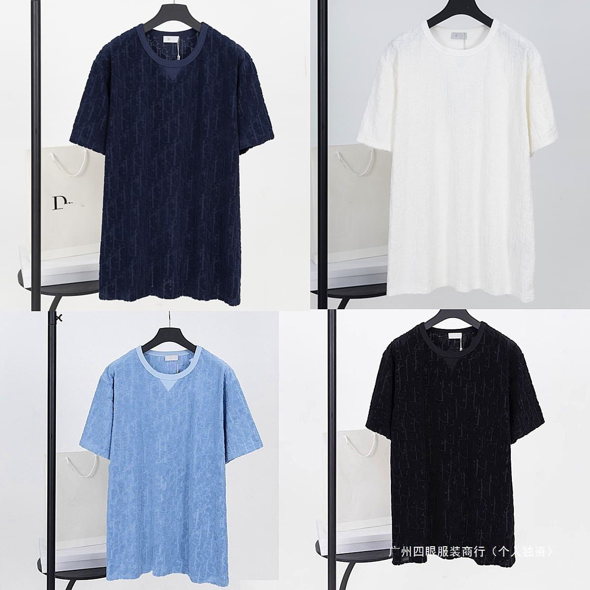 High-Quality Dijia T-Shirt 25Ss New Style Cd Letter Jacquard Classic Embroidery Casual Loose Fit Unisex Couple Short-Sleeve