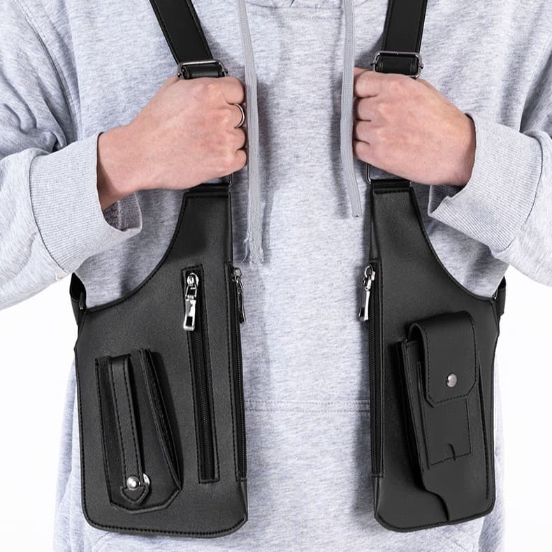 Factory Direct Vintage Backpack Strap Crossbody Bag Multifunctional Shoulder Bag Outdoor Sports Vest Bag Phone Bag for Men