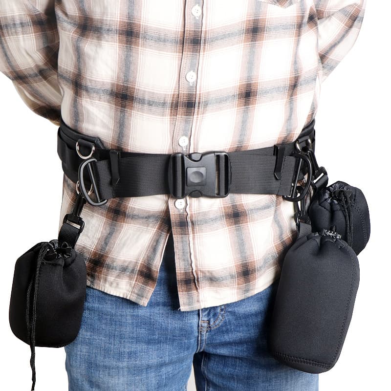 DSLR Camera Waist Belt D-Ring Belt Multi-functional Outdoor Shooting Lens Bag Attachment Strap