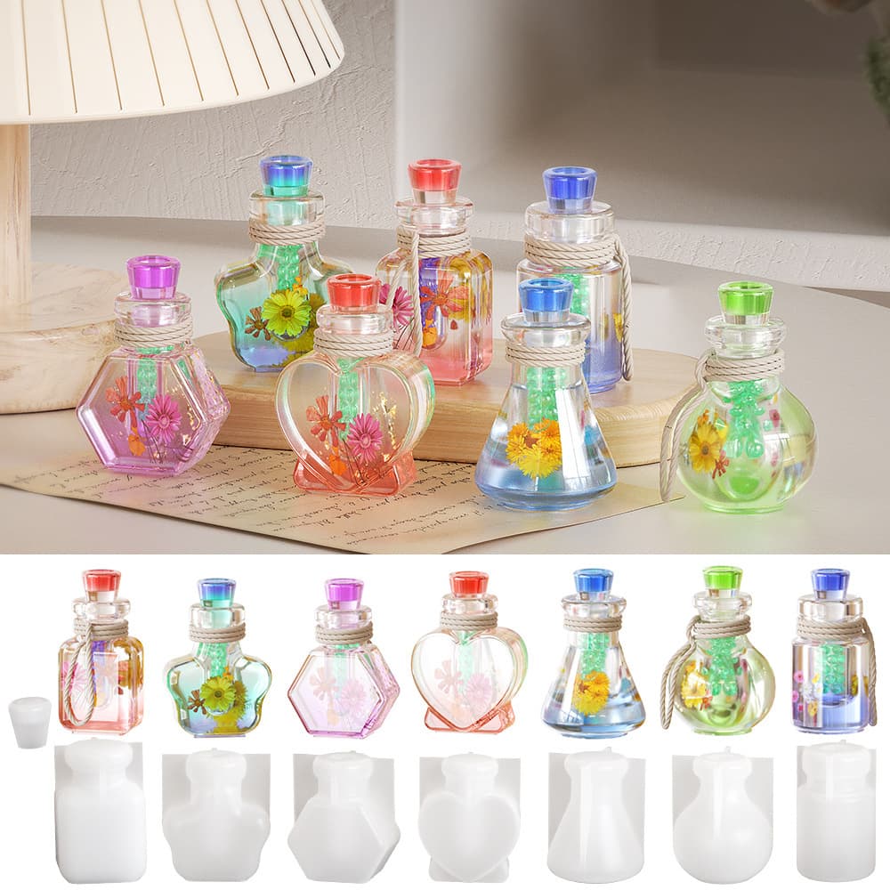Poppy DIY Crystal Resin Drift Bottle, Various Night Light Wishing Bottles, Aromatherapy Bottles, Liquid Sand Bottles, Silicone Molds