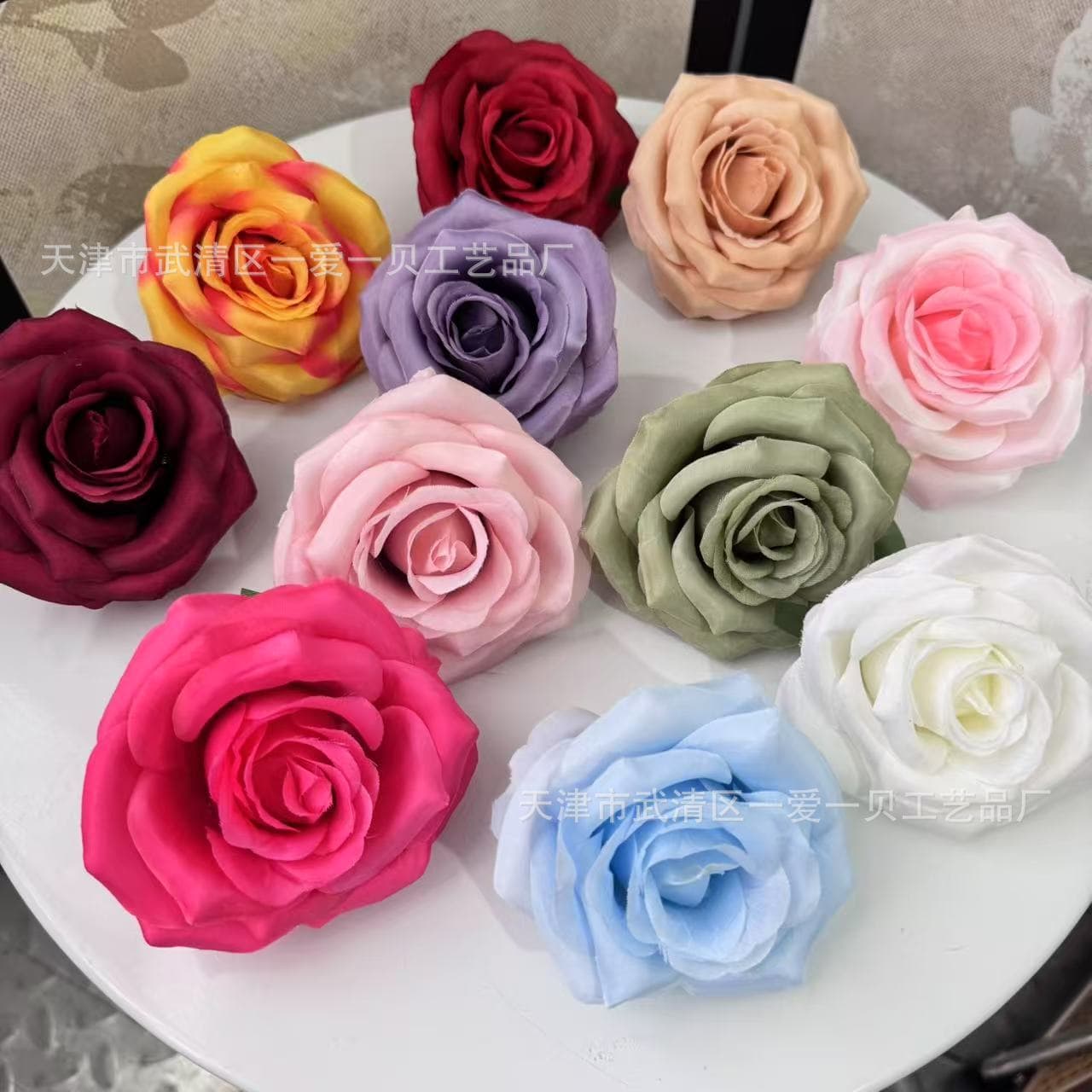 Artificial Rose Flower Wall Silk Flower Wedding DIY Handmade Flower Heads Fake Flower Decoration Wreath Faux Rose Heads Cross