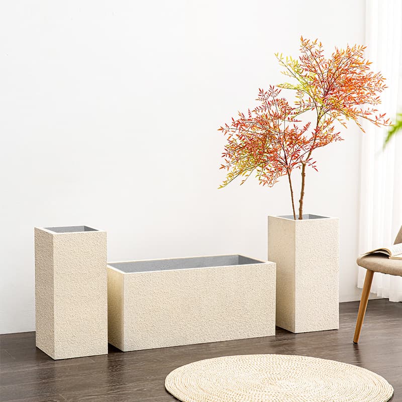 Rectangular Planter Outdoor Garden Cement Flower Pot Trough Planting Box Stone Paint Engineering Cement Pot