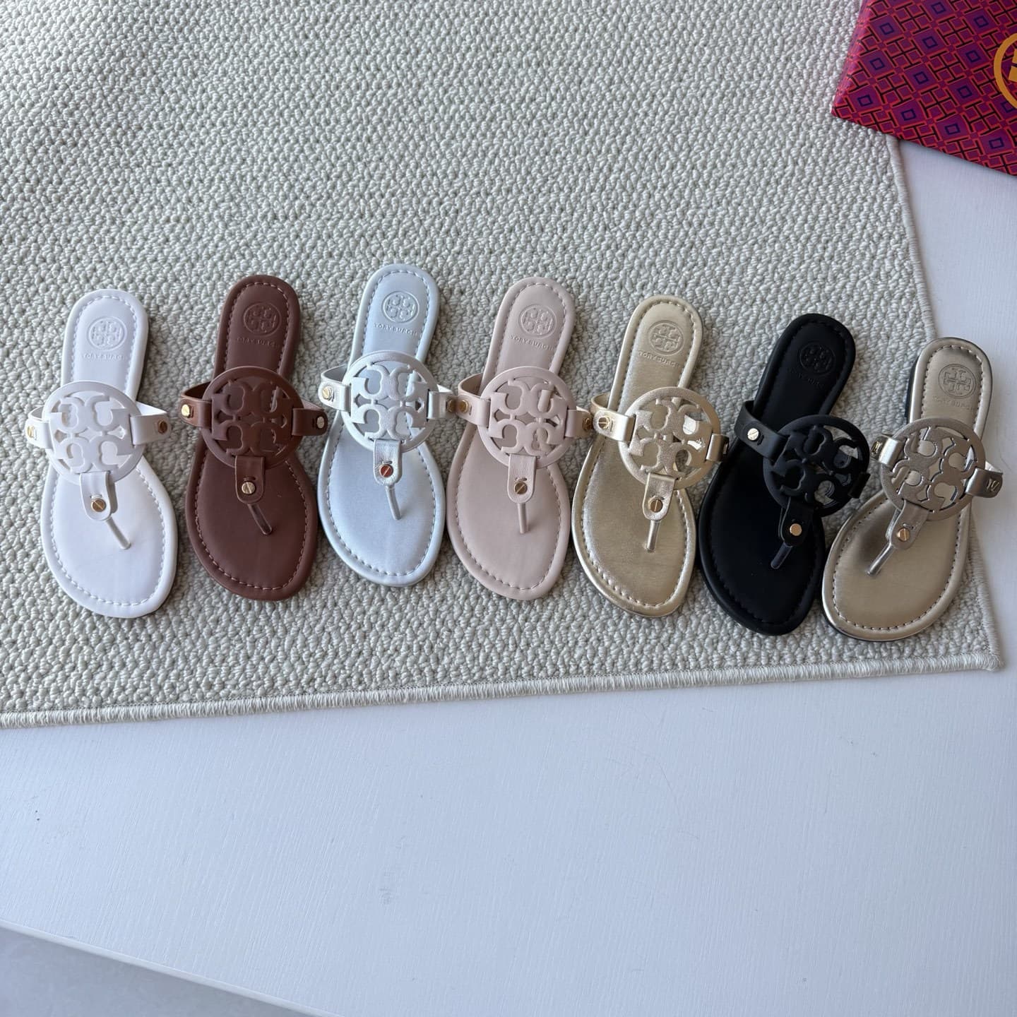 TB Cross-Border Trade European and American Fashion Women's Bohemian Flat Sandals Sheepskin Round Toe Thong Sandals