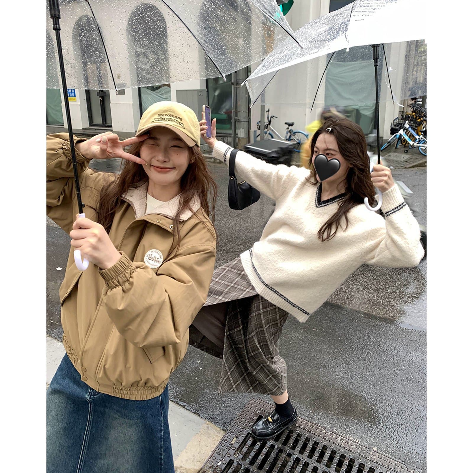 Preppy Style Badge Stand Collar Jacket Women's Autumn/Winter 2024 New Loose Fit Slimming Fleece-Lined Coat