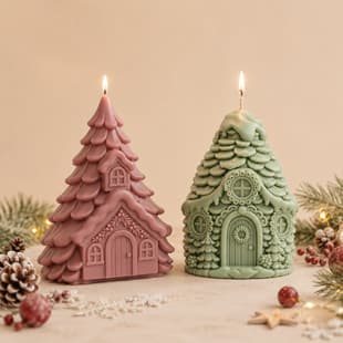 Cross-border Pinecone House Handmade Candle Silicone Mold DIY Creative Plaster Candle Christmas Pinecone Decoration