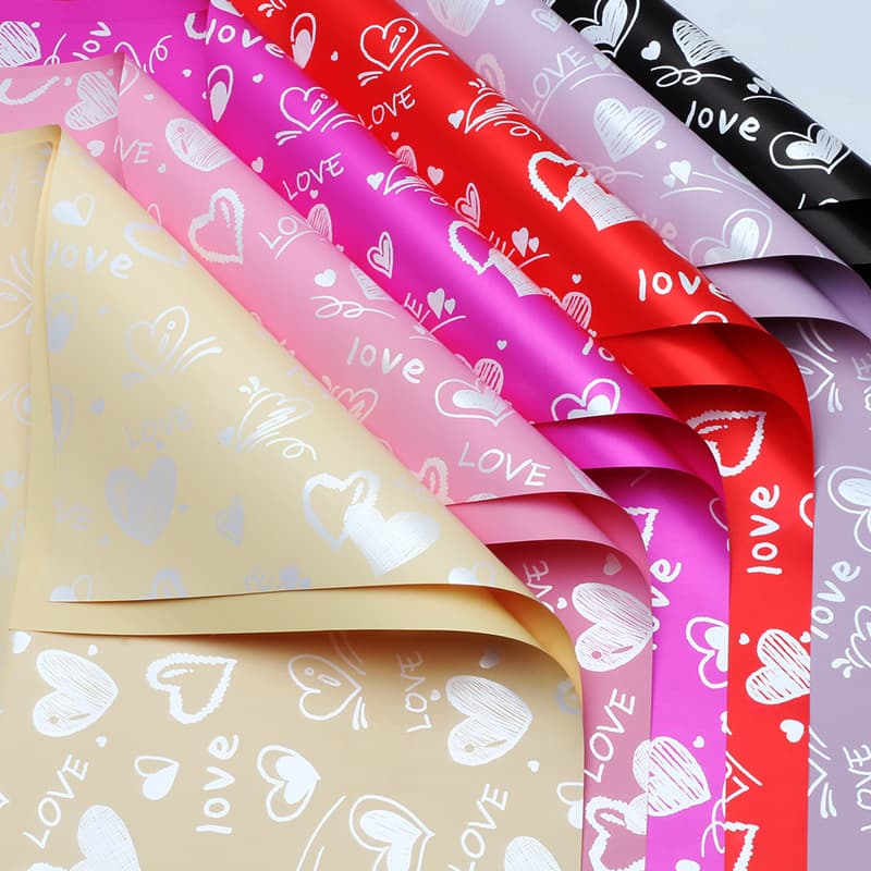 Huaxi Fall in Love Cross-border Foreign Trade Flower Wrapping Paper Gift Bouquet Florist Fresh Flower Packaging Material