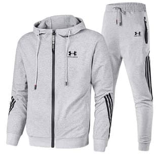 2026 Export Spring Autumn New Men's Hooded Slim Striped Stitching Tracksuit Hoodie Casual Set