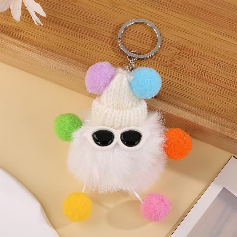 Imitation Rex Rabbit Fur Cartoon DIY Accessories Elf Plush Ball Small Briquette Bag Keychain Pendant Fur Ball Spot