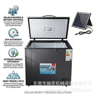 Export 12V/24V Solar Freezer Africa Household Freezer Energy Saving Solar Chest Freezer