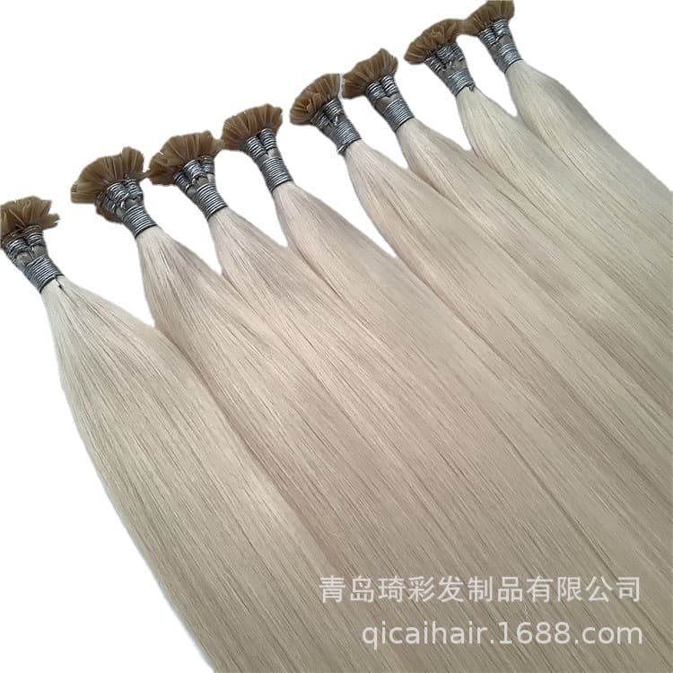 Human Hair Flat Tip Extensions Nail Tip Extensions Real Human Hair Extensions