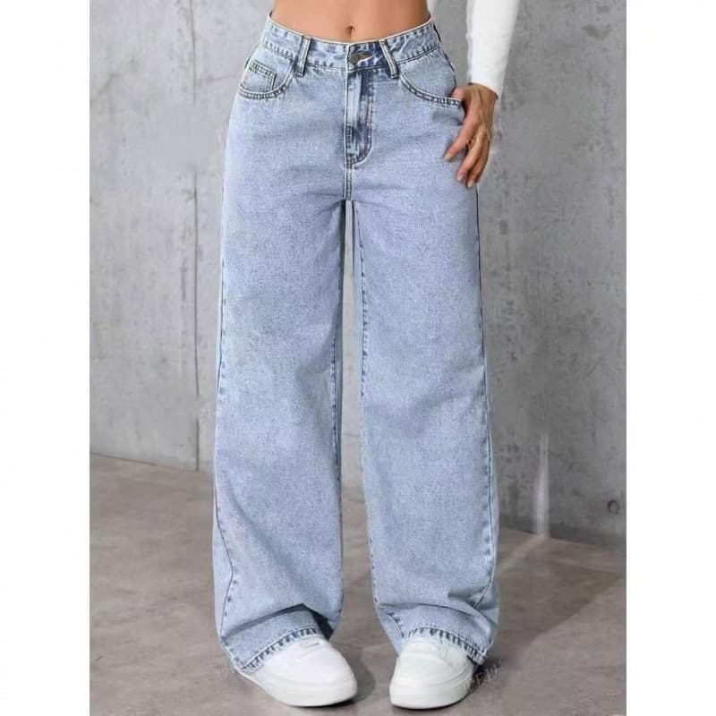 European and American Export Amazon Jeans for Women, Plus Size Loose Straight-Leg Pants, Fashion Casual Cross-Border
