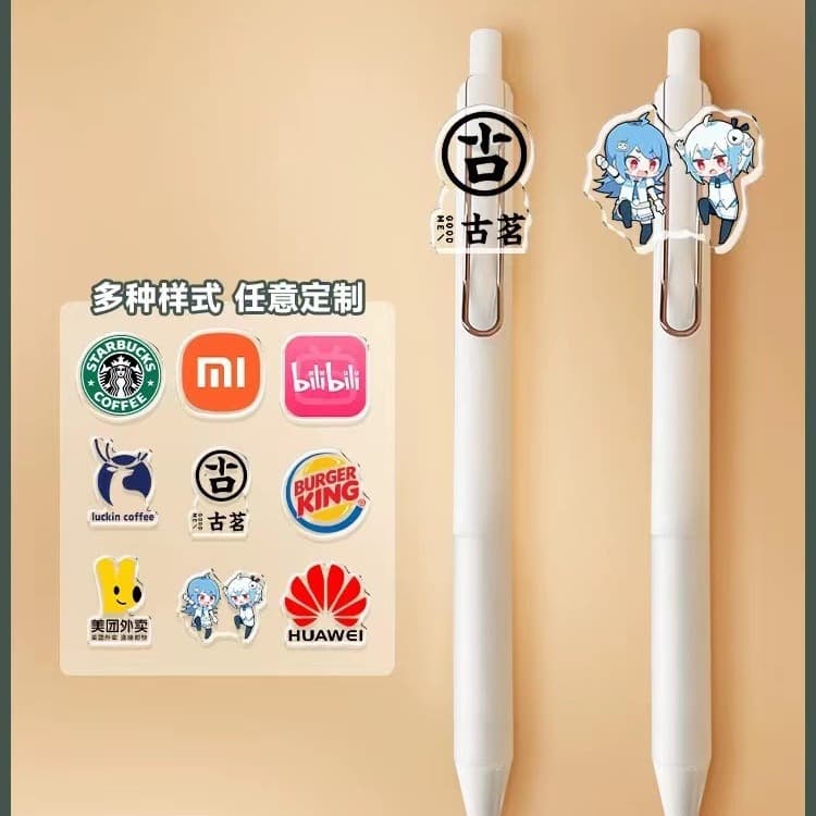 Pen lettering logo customized press gel pen acrylic patch high-value signature pen customized promotional souvenirs