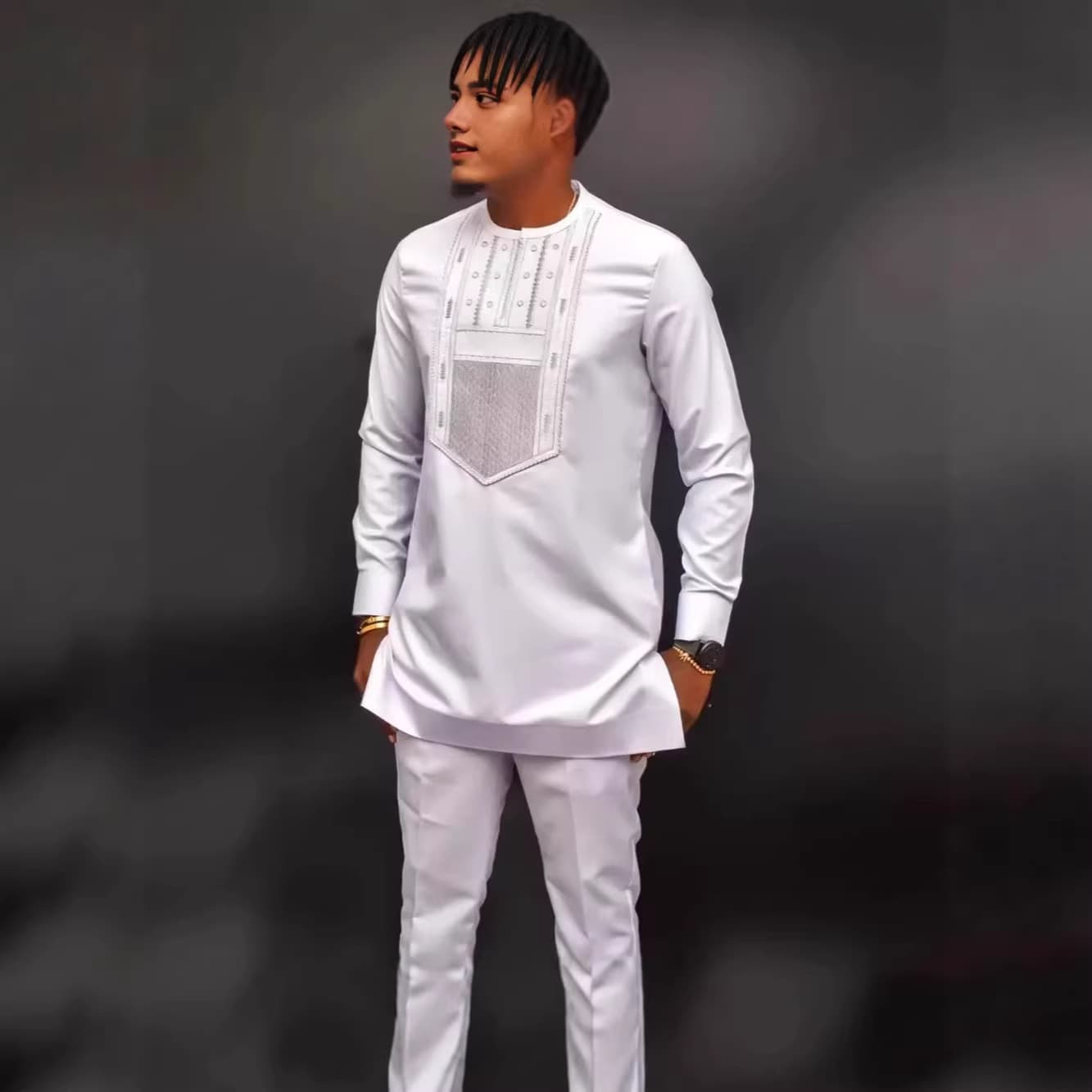 2026 New Cross-Border African Ethnic Suit Men's Set Hot-Selling Casual Wedding Two-Piece Men's Wear