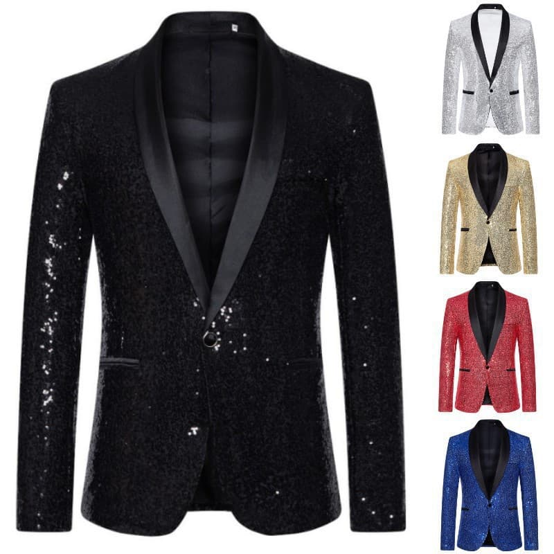 2026 autumn and winter new shiny special effect jacket Amazon purchasing special price men's sequined suit suit