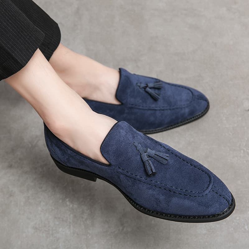 Men's Cross-Border Large Size New Casual Leather Shoes, Fashion Business Formal Shoes, Trendy British Style Slip-On Leather Shoes