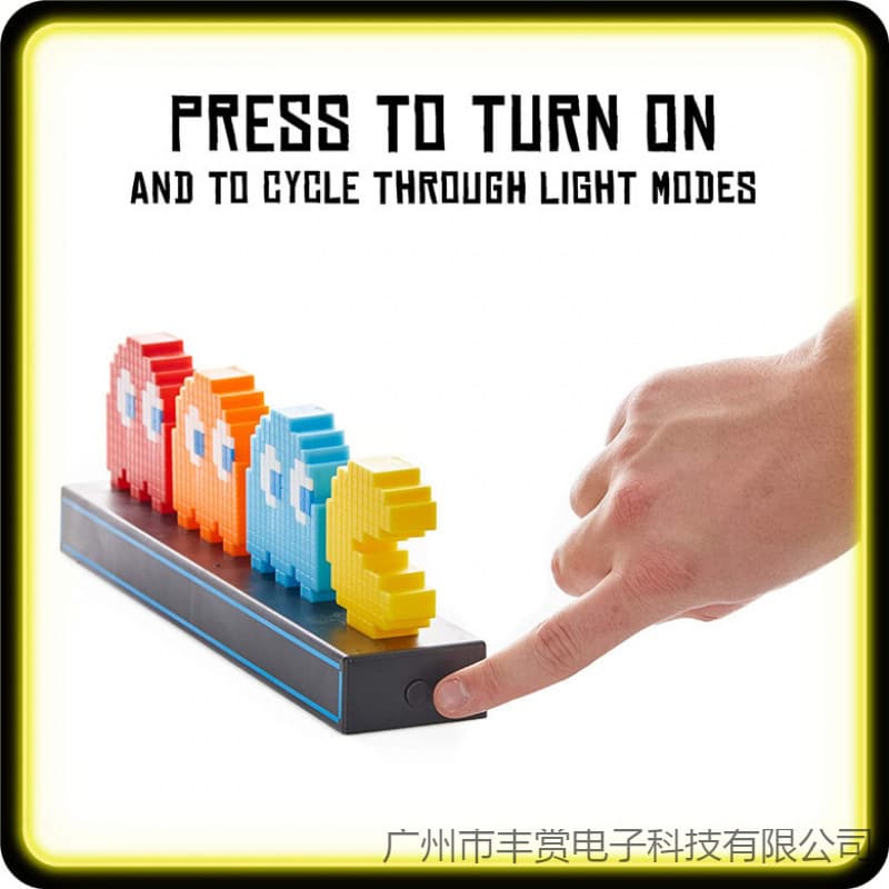 Cross-border Pac-Man Cute Arcade Creative Sound-Activated Night Light Smart Music Rhythm Color-Changing Desk Lamp