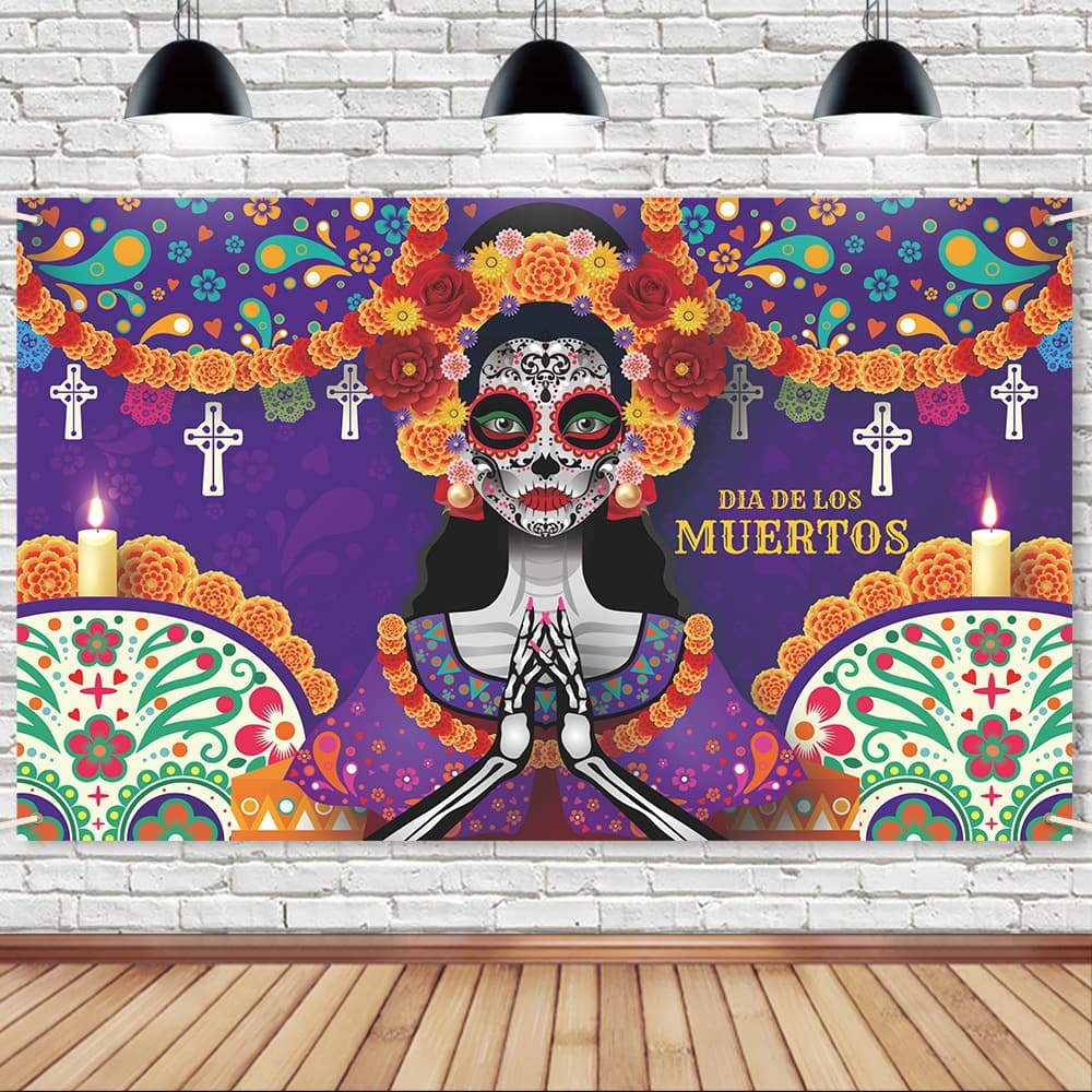 Cross-border Day of the Dead Decoration Backdrop Cloth Skull Mexican Party Decoration Backdrop Banner