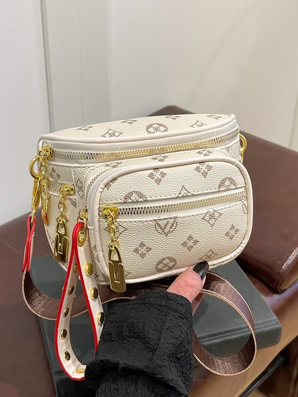 Women's Crossbody Bag 2025 New Style Premium Fashion Multi-Layer Zipper Shoulder Sling Bag Colorful Strap Chest Bag Women's Trend
