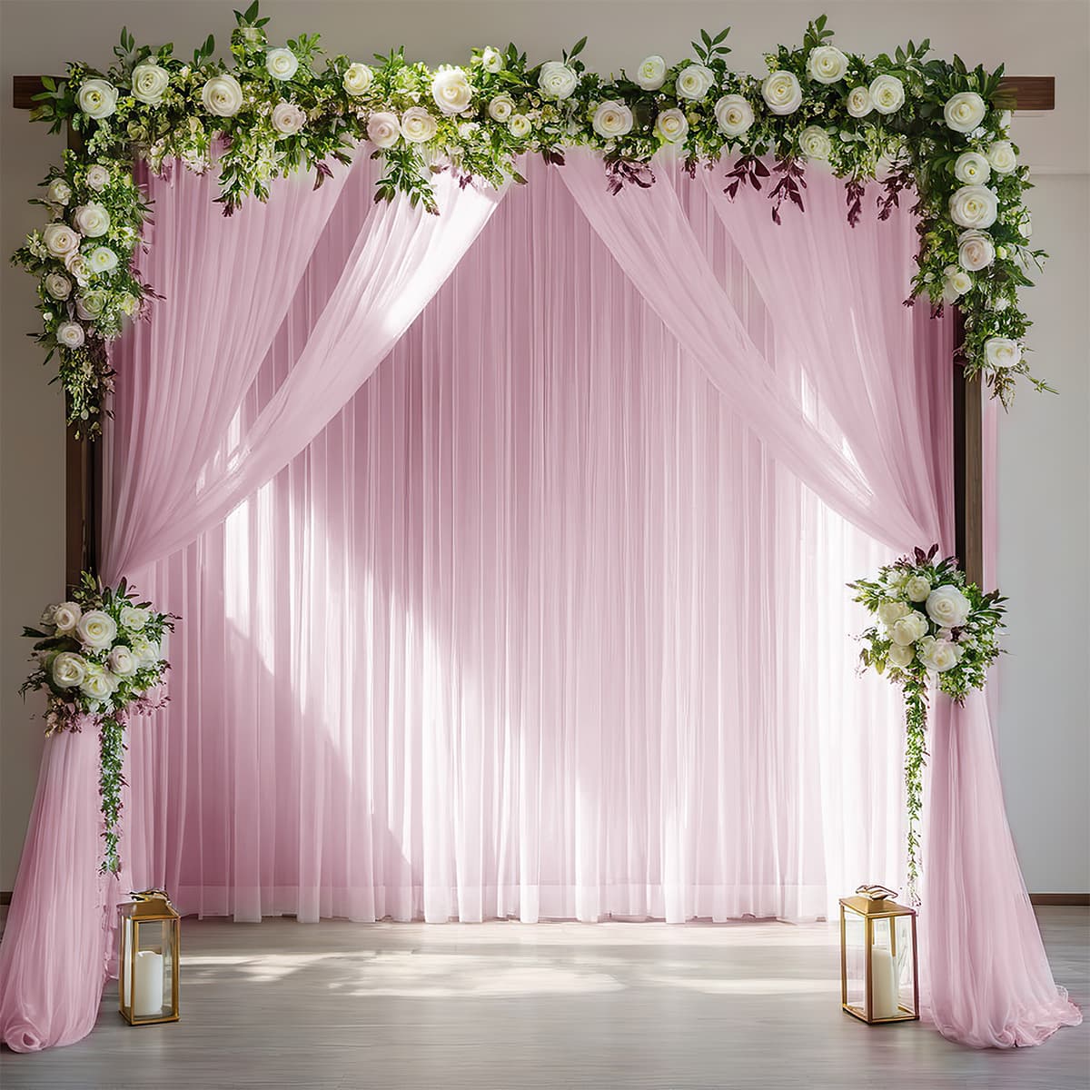 Amazon Cross-border Hexagonal Background Tulle Screen Wedding Photo Backdrop Curtain Tulle Wedding Decoration