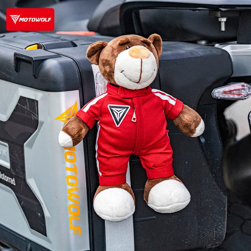 Motorcycle Decorative Doll Pendant Cute Cartoon Motorcycle Bear Doll Car Trunk Small Accessories Motorcycle Bear