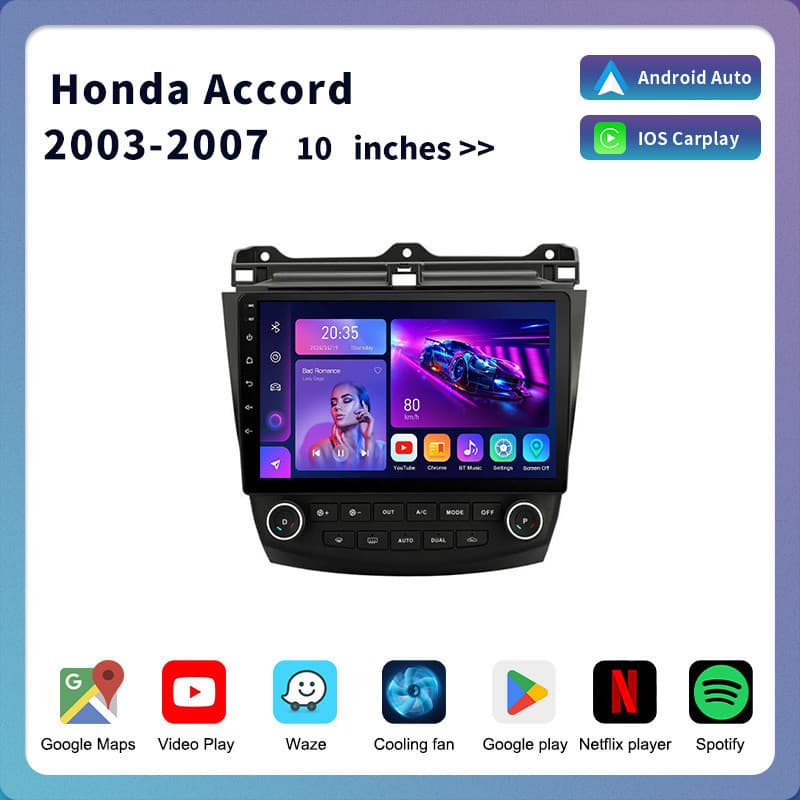 For Honda Accord Navigation Android Stereo Car Radio GPS Navi